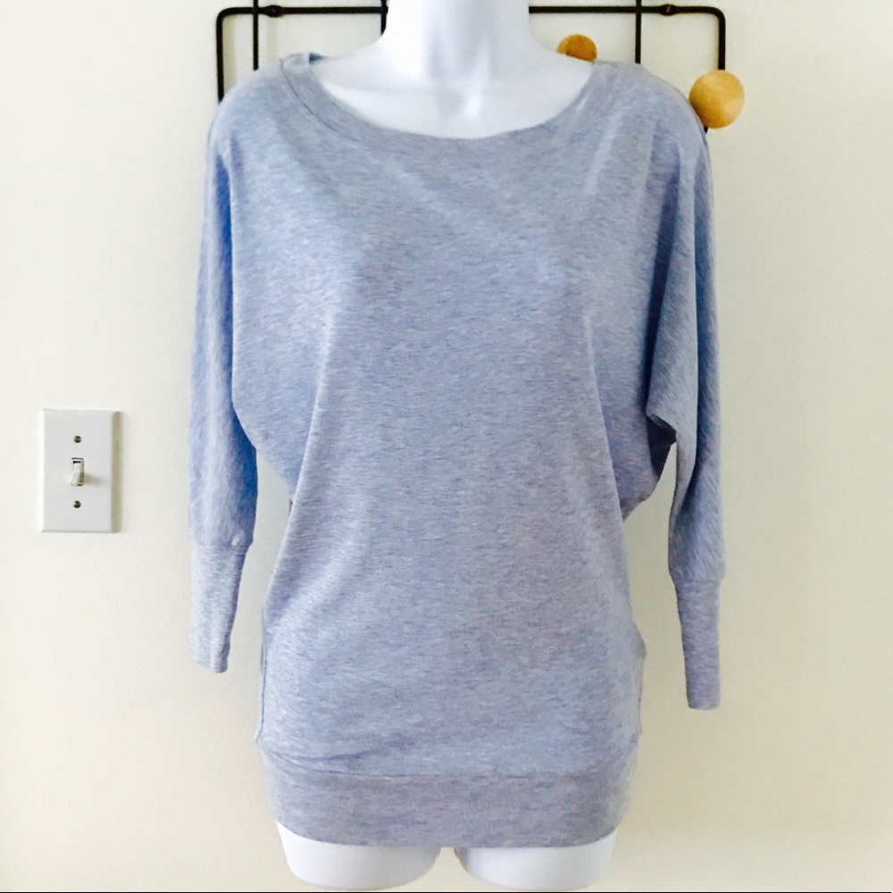 NWT heather blue dolman sleeve one shoulder top